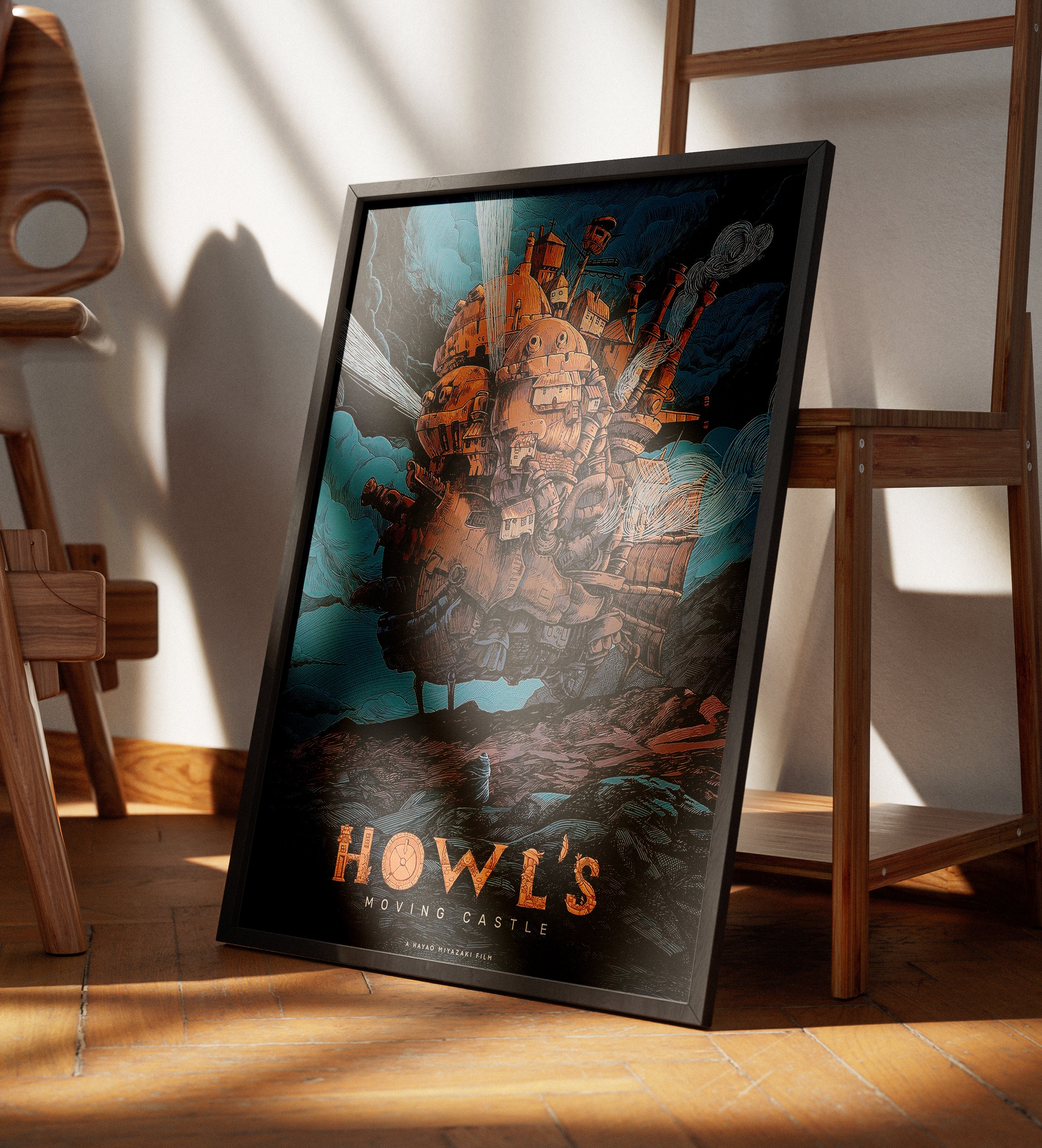 Howls Moving Castle, Hayao Miyazaki Films, Anime poster