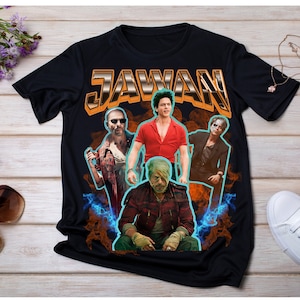 Jawan movie tshirt , Shahrukh Khan tshirt , 90s Vintage style tshirt, Bootleg style, SRK tshirt , King Khan, Bollywood, Indian movie