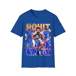 Rohit Sharma l Indian Cricket Captain l T20 World Champions l Cricket Fan l Team India l Cricket l Desi Tshirt l Unisex Softstyle T-Shirt