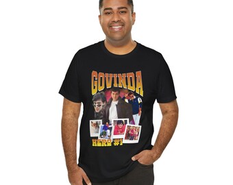 Vintage Govinda Bollywood T-shirt: Desi Hero #1 Fan Tee Sweden