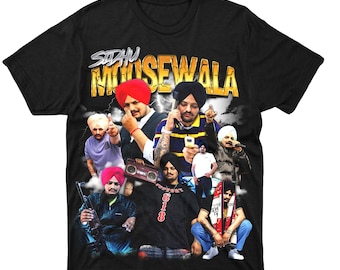 Sidhu Moosewala T-shirt: 90s Vintage Style Indian Rapper Tee