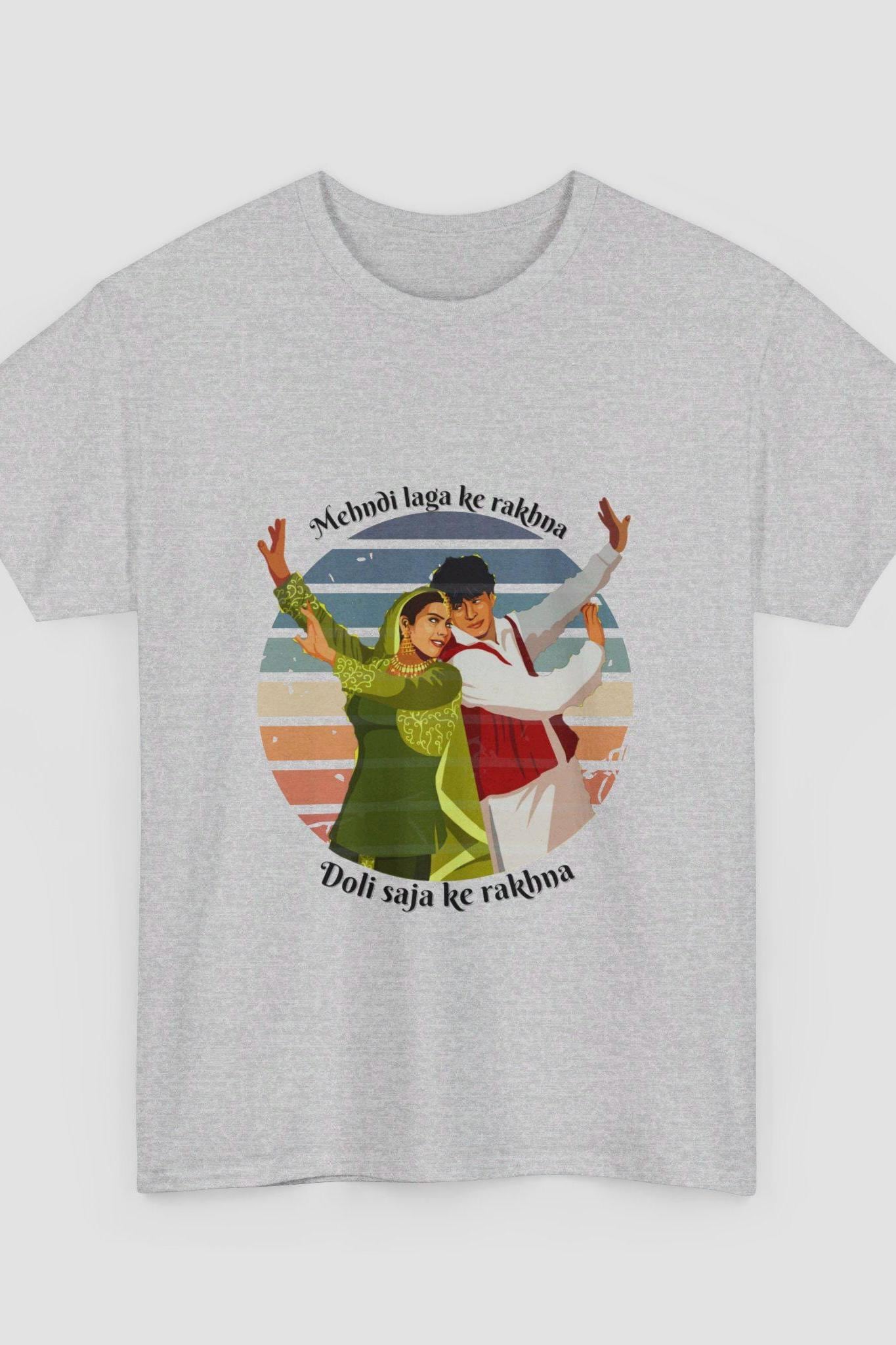 DDLJ Bollywood Movie-T-shirt: Shahrukh Khan & Kajol, katoenen uniseks T-shirt