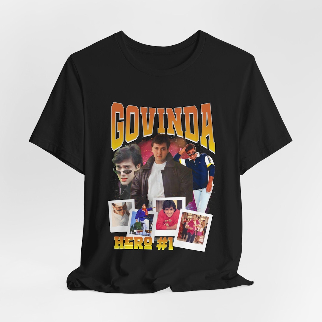 Vintage Govinda Bollywood T-shirt: Desi Hero #1 Fan Tee