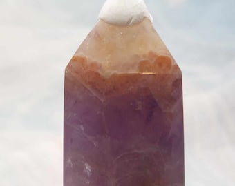 Amethyst Mexican Crazy Lace Agate Mini Tower , Point , 4-sided