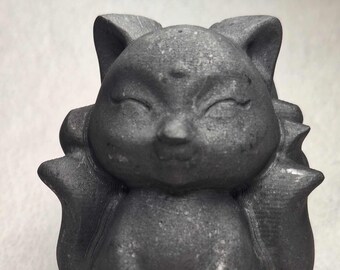 Kitsune Nine Tailed Fox Shungite Animal Carving