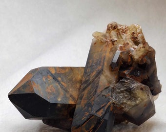 Unpolished Dark Smoky Quartz Cluster Raw Specimen