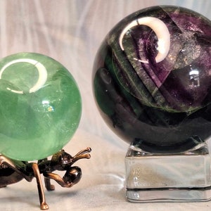 Lucious Green and Purple-Green Fluorite Spheres, Choose Your Own