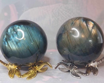 Labradorite Sphere , Crystal Ball , Orb , Ball , Flashy , Comes With Stand / Choose Your Own