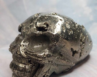 Pyrite Alien Skull Carving