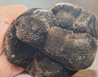 Sparkly Natural Septarian Heart- Shaped Geode / Nodule