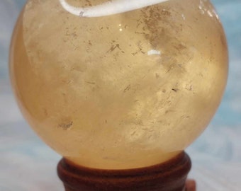 Honey Calcite Sphere , Star Flash