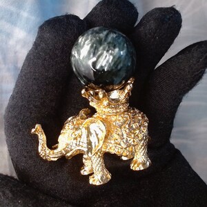 Seraphinite Mini Spheres with Animal Holders - Choose Your Own Serafina & Green Chlorite Designs