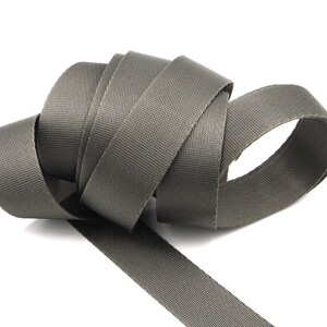 Dark Grey 1 inch (25mm) width Nylon Webbing- Strapping by the yard