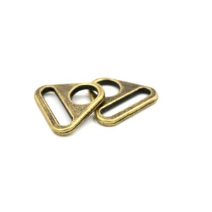 Antique Brass 1 inch (25mm) Triangle Ring- Set of 2