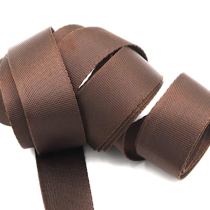 Brown 1 inch (25mm) width Nylon Webbing- Strapping by the yard