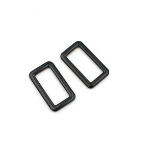 Matte Black 1 inch (25mm) Rectangle Ring- Set of 2