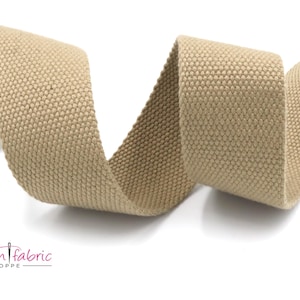 Khaki Cotton 1 1/2 inch (38mm) width Webbing- by the yard