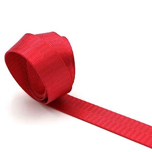 Red Herringbone 1 inch (25mm) width Nylon Webbing- Strapping by the yard