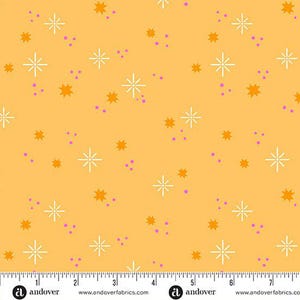 Ghostly Garden by KP Creates- Stardust A-10201-O Orange- Half Yard- March 2026