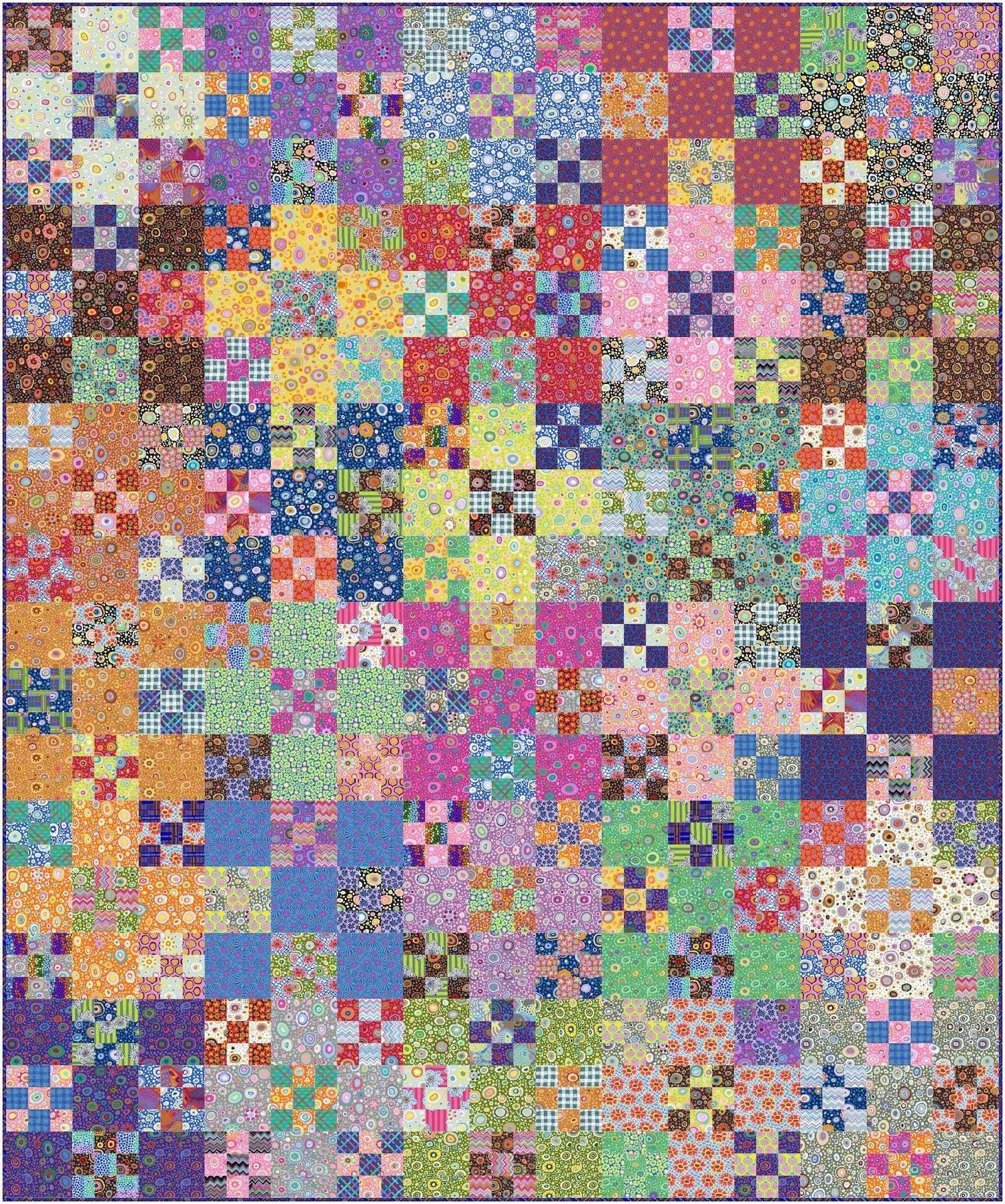 PRE-ORDER Kaffe Fassett- Nine-patch Hopscotch Quilt Kit Featuring