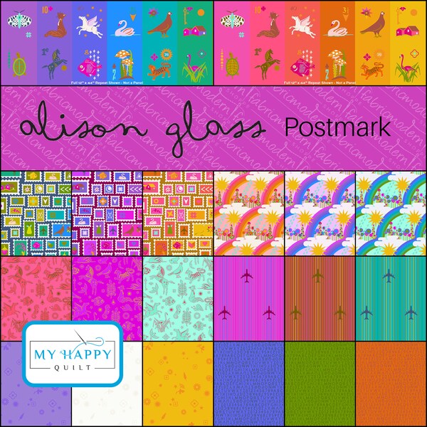 PRE-ORDER Postmark by Alison Glass- Fat Quarter Bundle- April 2024