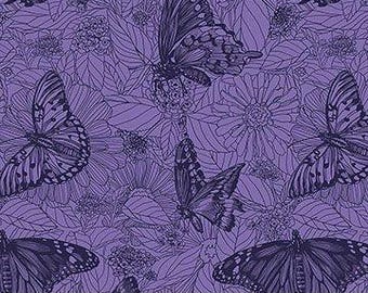 Anna Maria Textiles- Indelible Ink- Winging It AMT1006-63V Blueberry Half Yard- March 2026