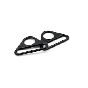 Matte Black 1 1/2 inch (38mm) Triangle Ring- Set of 2