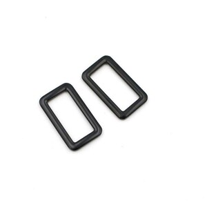 Matte Black 1 inch (25mm) Rectangle Ring- Set of 2