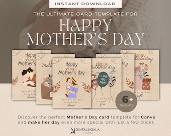 Creative DIY Card Making | Popular Printable Mother's Day | Canva Editable Greeting Card | Eco-Friendly Printable Card | Motherhood Gift