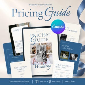 Wedding Photography Pricing Guide Canva Template – Editable Full + Essential, A4 & US Letter