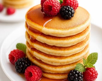 Receita de Panquecas Americanas Fofinhas para Imprimir • Café da Manhã Fácil • Download Instantâneo em PDF