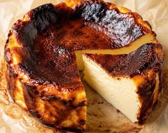 Baskisches Rezept für verbrannten Käsekuchen • Authentisches San Sebastián Crustless Dessert (PDF Download)