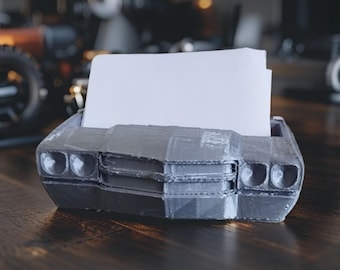 Porta-cartões de visita impresso em 3D para para-choque de carro: organizador de mesa de garagem