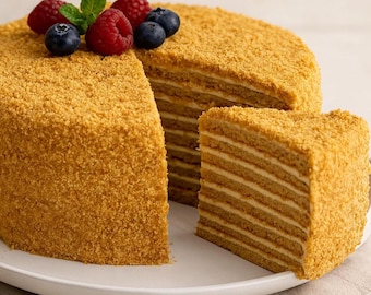 Receita Clássica de Bolo de Mel • PDF de Sobremesa • Receita Fácil Passo a Passo