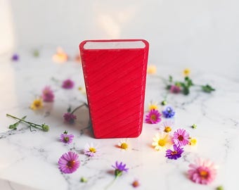 Organizador de comprimidos semanal vermelho: estojo elegante para remédios de viagem