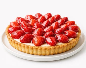 Receita de Tarte de Morango em PDF | Massa Crocante + Barreira de Creme + Cobertura Brilhante | Fácil de Fazer