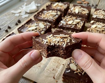 No-Bake Gluten-Free Dessert Recipe PDF – Easy Chocolate Coconut Almond Bars