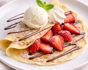 Receita de Crepes Finos e Elásticos em PDF – Sem Furos, Sobremesa com Massa de Ovos e Método Fácil