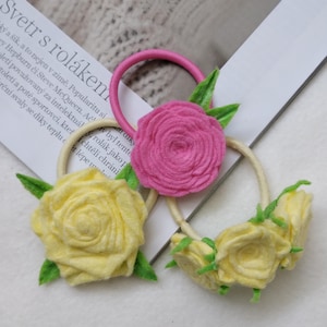 Stylish Set of 3 Handmade Floral Hair Scrunchies – Elegant Hair Accessories, Gift for Women & Girls