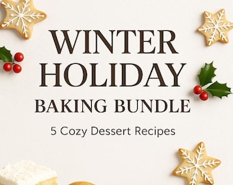 Pacote de Receitas de Sobremesas Aconchegantes para as Festas de Inverno – 5 Receitas | Biscoitos, Bolos e Barras de Natal | Download em PDF