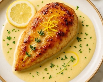 Creamy Lemon Chicken Printable Recipe • One-Pan Dinner •  Restaurant-Style dinner