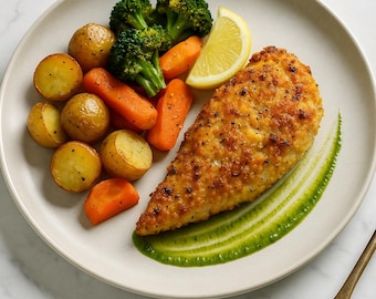 Receita de Frango Crocante com Parmesão | Jantar Assado em Assadeira (PDF) | Refeição Fácil e Prática para a Semana