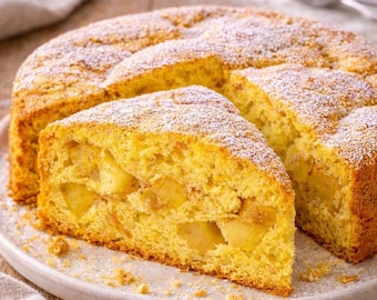Receta de pastel de manzana de 5 ingredientes / Sin levadura en polvo / Postre suave y a prueba de fallos (PDF)
