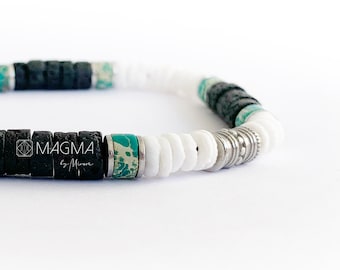 HEPHAÏSTOS bracelet / men's gift - father's day - jewelry - surf - heishi - lithotherapy - made in France - imperial jasper