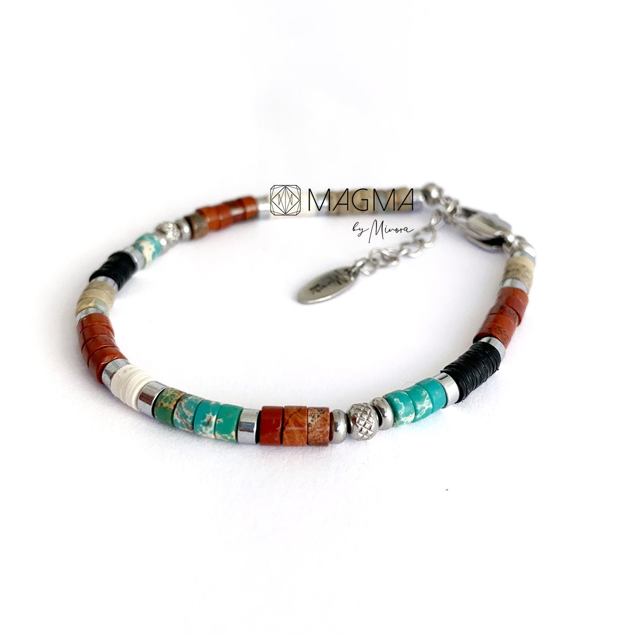 Lot De Bracelets En Bois Pour Homme - Style Surfeur Tendance - Marron, Beige, Noir, Vert