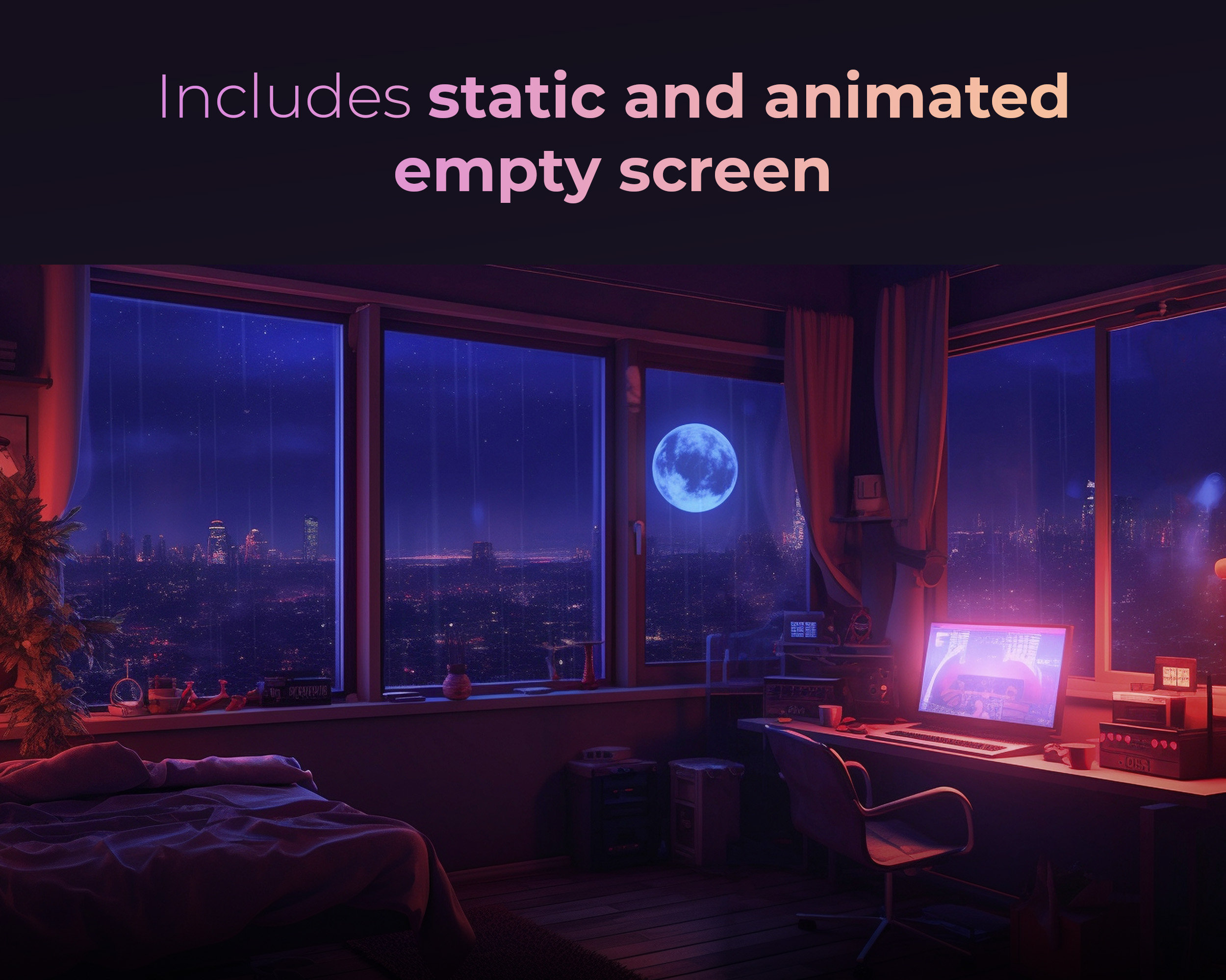 4 Stream Screens | Lofi Stream Screens | Animated Background | Vtuber ...