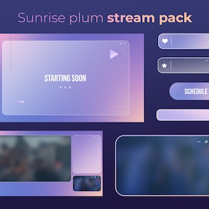 Sunrise Twitch Pack | Animated Overlay | Minimal Twitch Overlay Package | Gradient | Stream Package | Twitch Panels, Webcam Frame, Alerts