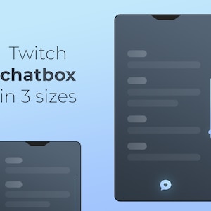 Twitch Chatbox Minimal, Simple Slate Grey Chat Box, Stream Overlay Blue, Chat Overlay Blue, Twitch Chat Overlay, Glowing Chatbox, OBS