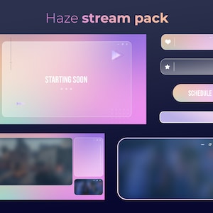 Haze Twitch Pack | Animated Overlay | Minimal Twitch Overlay Package | Stream Package | Twitch Panels, Webcam Frame, Alerts | Interface