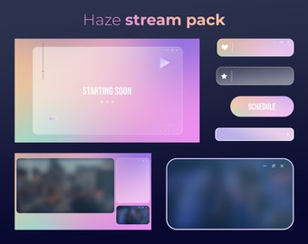 Haze Twitch Pack | Animated Overlay | Minimal Twitch Overlay Package | Stream Package | Twitch Panels, Webcam Frame, Alerts | Interface